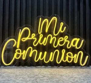 aviso neon flex mi primera comuniÓn
