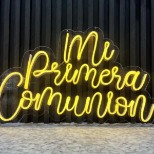 aviso neon flex mi primera comuniÓn