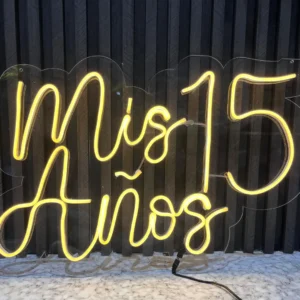 aviso mis 15 aÑos neon flex